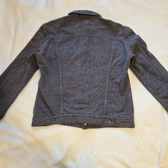 Levi's Trucker Jacket Dark Gray French Terry Men's Medium - Picture 2 of 13